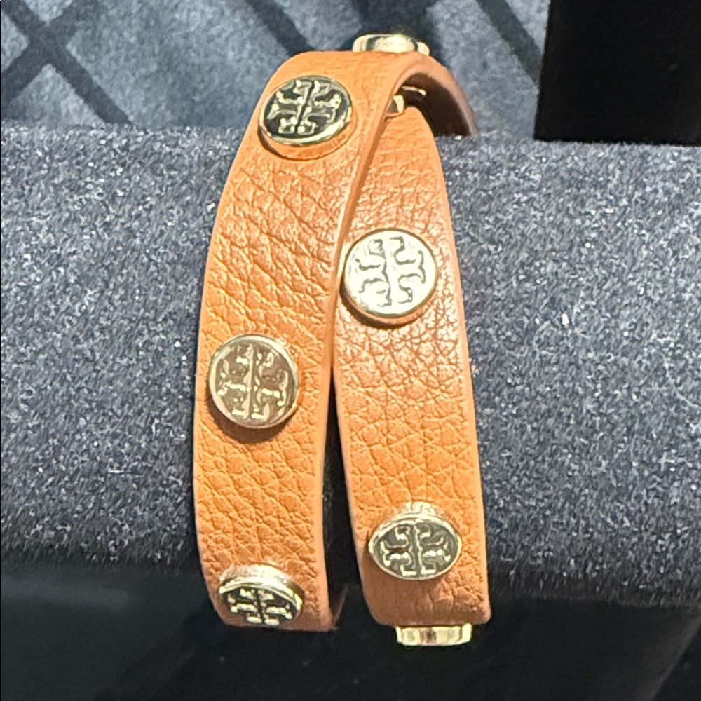 Set of 2 Tory Burch Leather Wrap Bracelets
